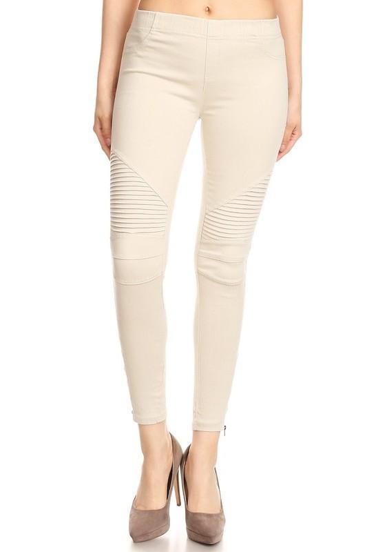 "Set The Trend" Moto Leggings (Light Grey)