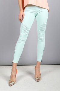 "Set The Trend" Moto Leggings (Mint)