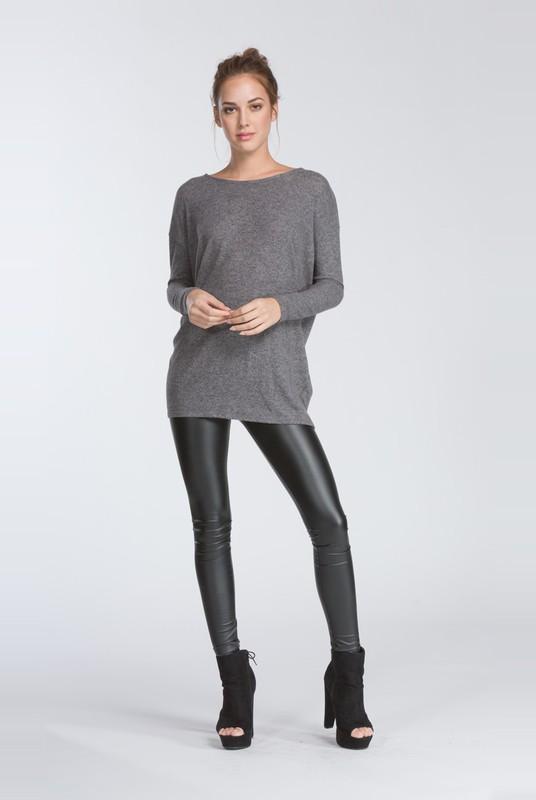 "Not So Cold" Knit Sweater (Charcoal)