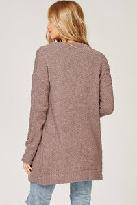 "Turn To Cozy" Popcorn Cardigan (Mocha)