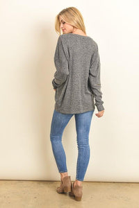 "On Your Mind" Knit Sweater (Charcoal)