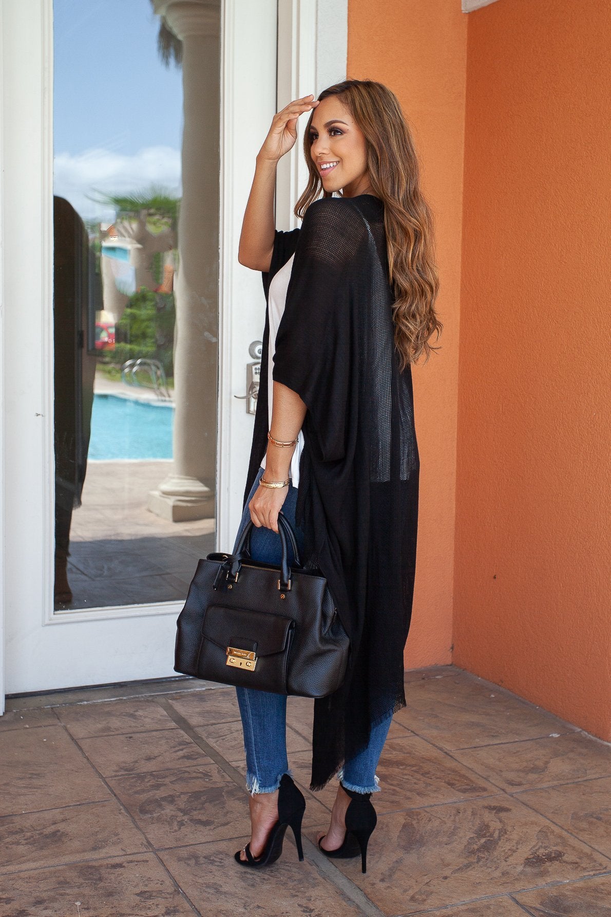 "All She Wrote" Kimono Wrap (Black)