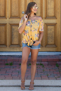 "Something About Floral" Button Down (Marigold)