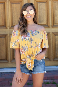 "Something About Floral" Button Down (Marigold)