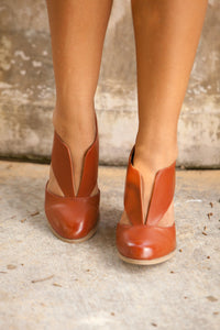 "Watch Me Strut" Cutout Booties (Tan)