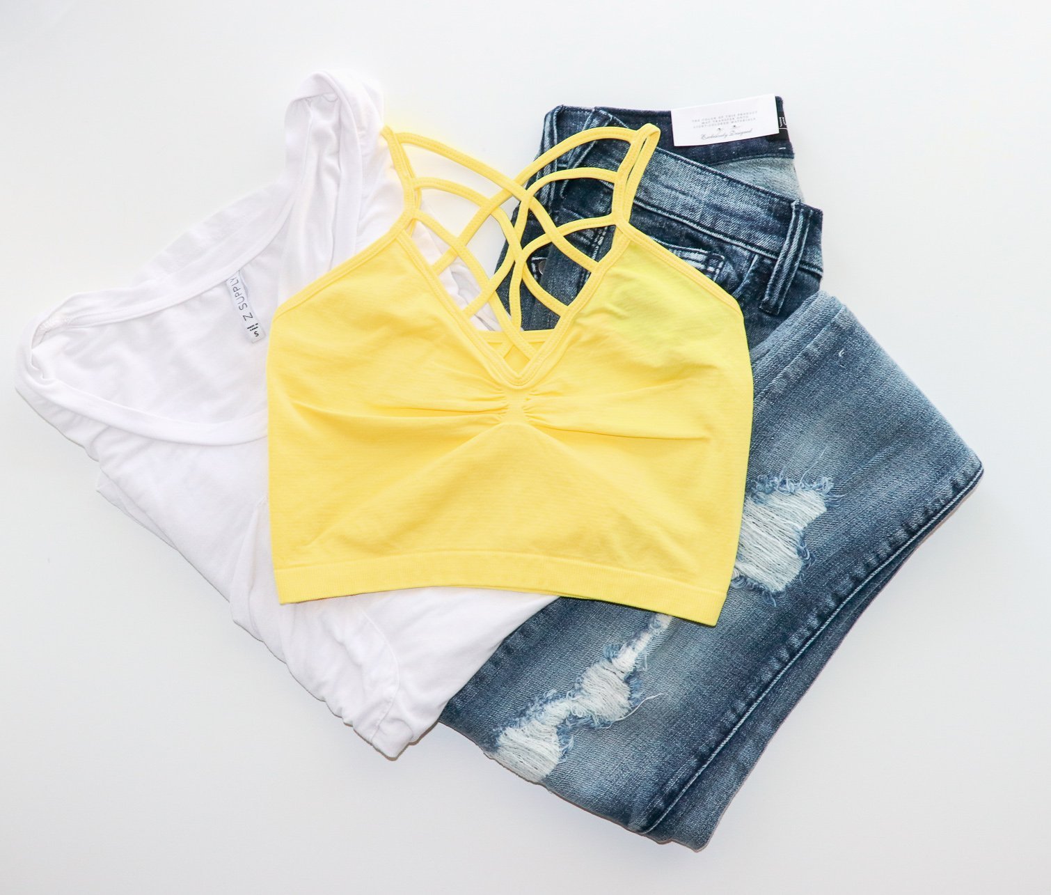 "The Spider Tease" Caged Bralette (Vibrant Yellow)