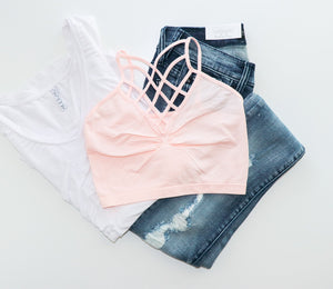 "The Spider Tease" Caged Bralette (Rose Quartz)
