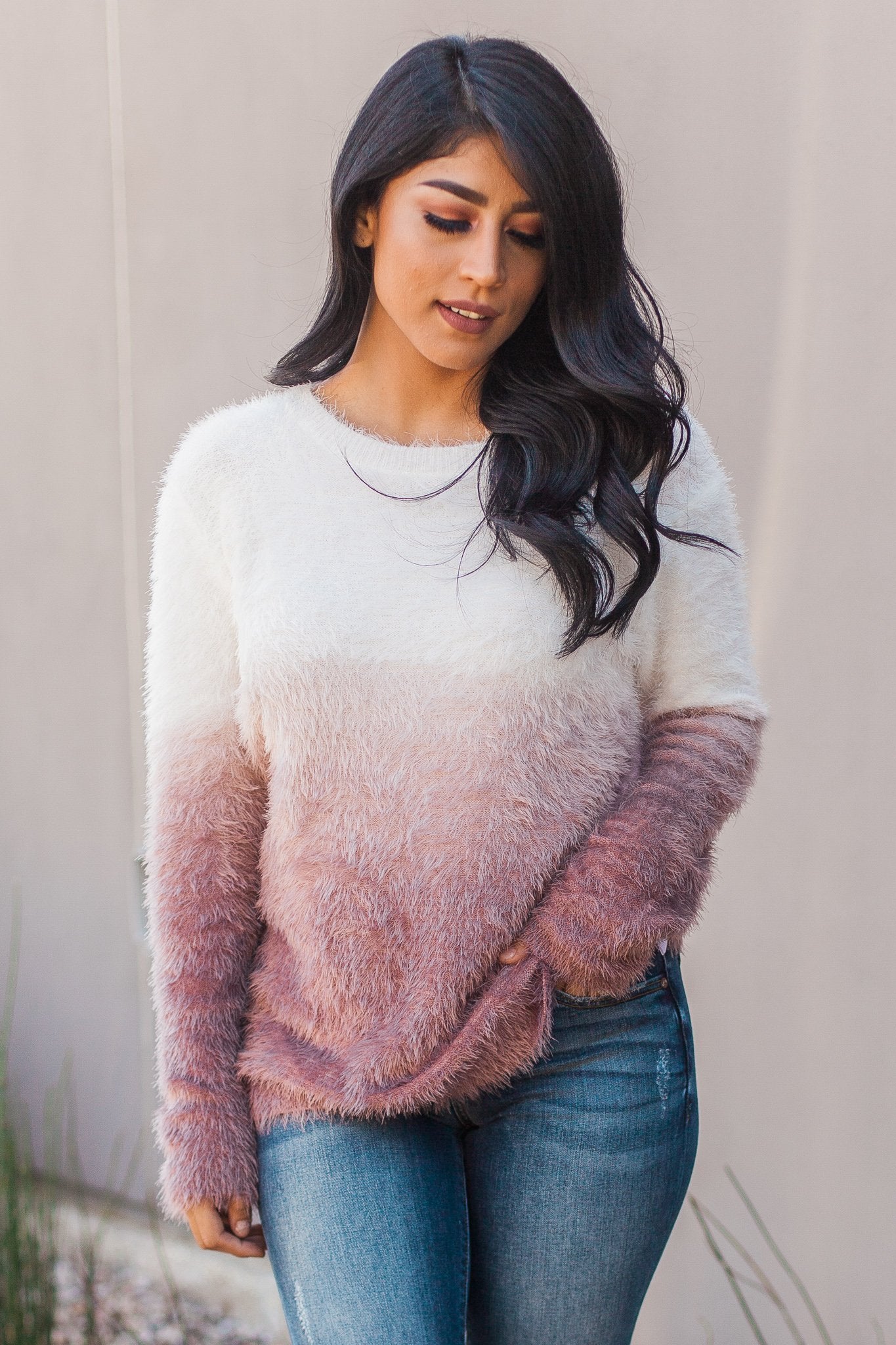 "Warm Fuzzy Feeling" Furry Sweater (Red Bean)