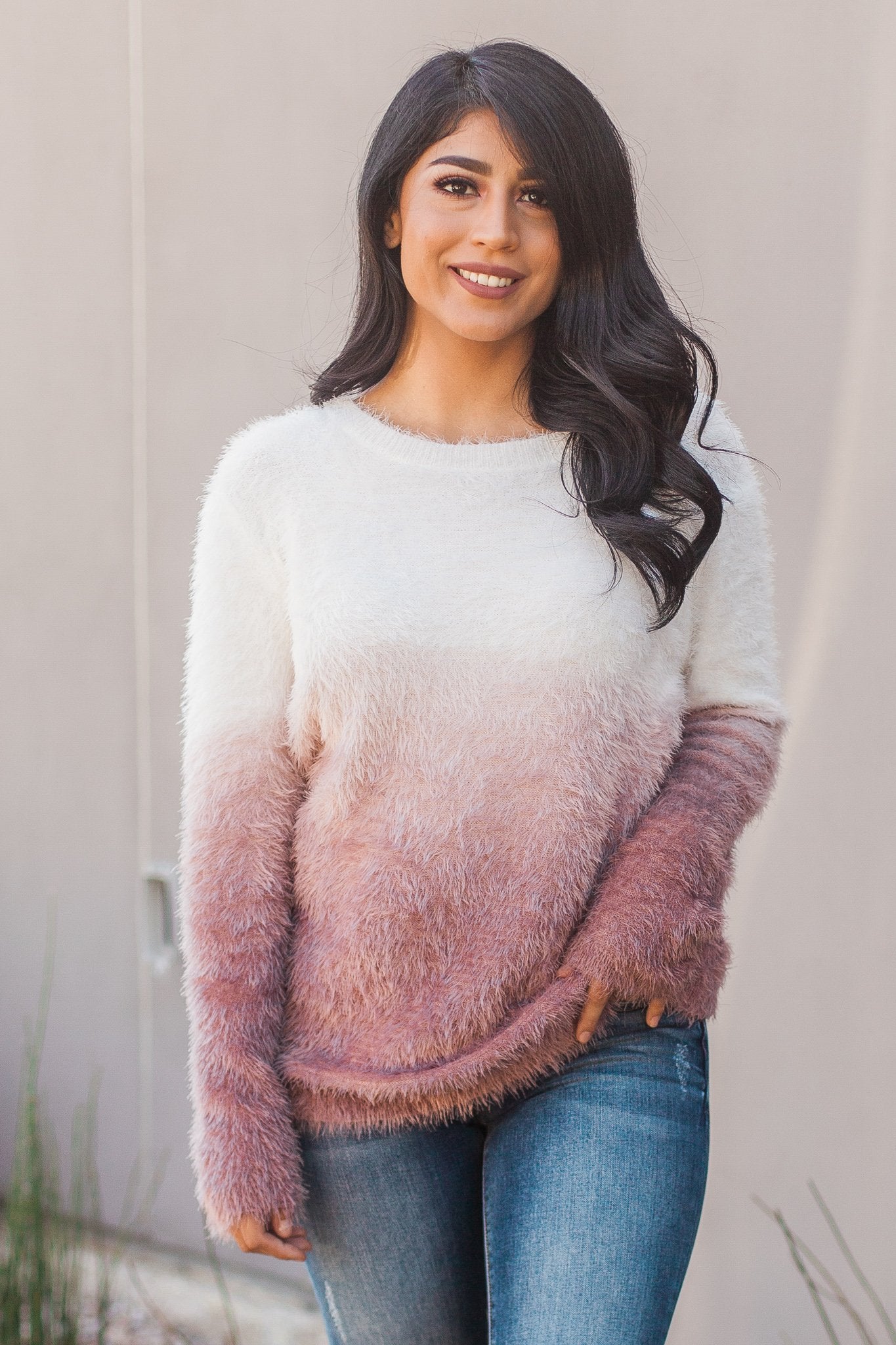 "Warm Fuzzy Feeling" Furry Sweater (Red Bean)