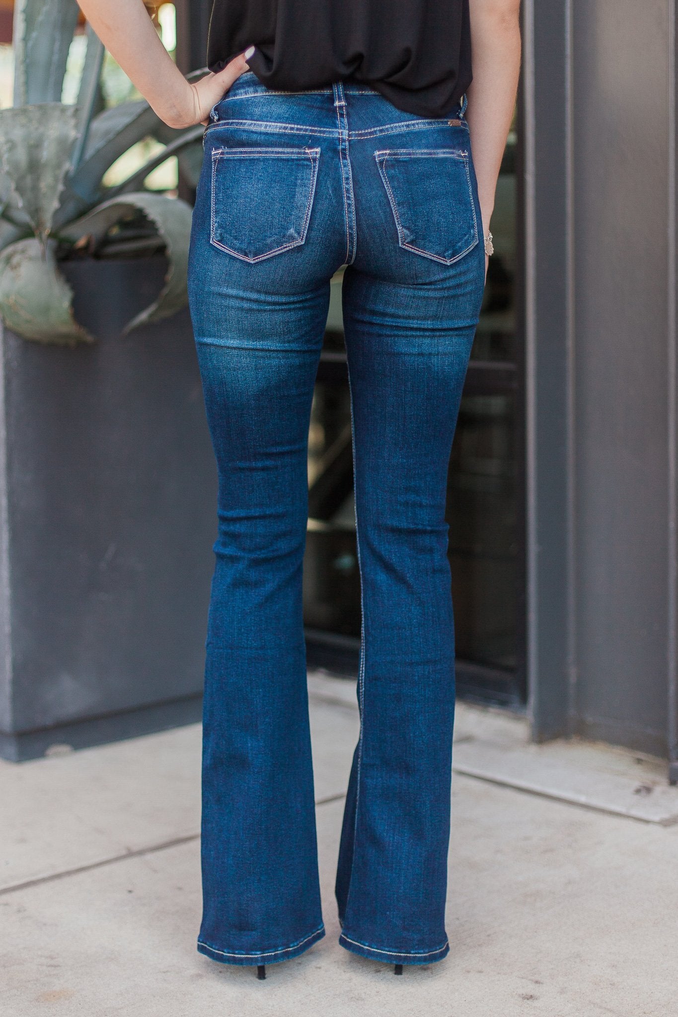 "It's A Revolution" Bootcut Jeans (Dark Wash)