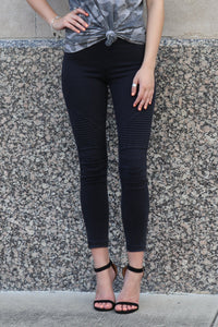 "Set The Trend" Moto Leggings (Black)