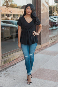 "Desk To Dawn" Peplum Top