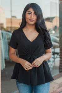 "Desk To Dawn" Peplum Top