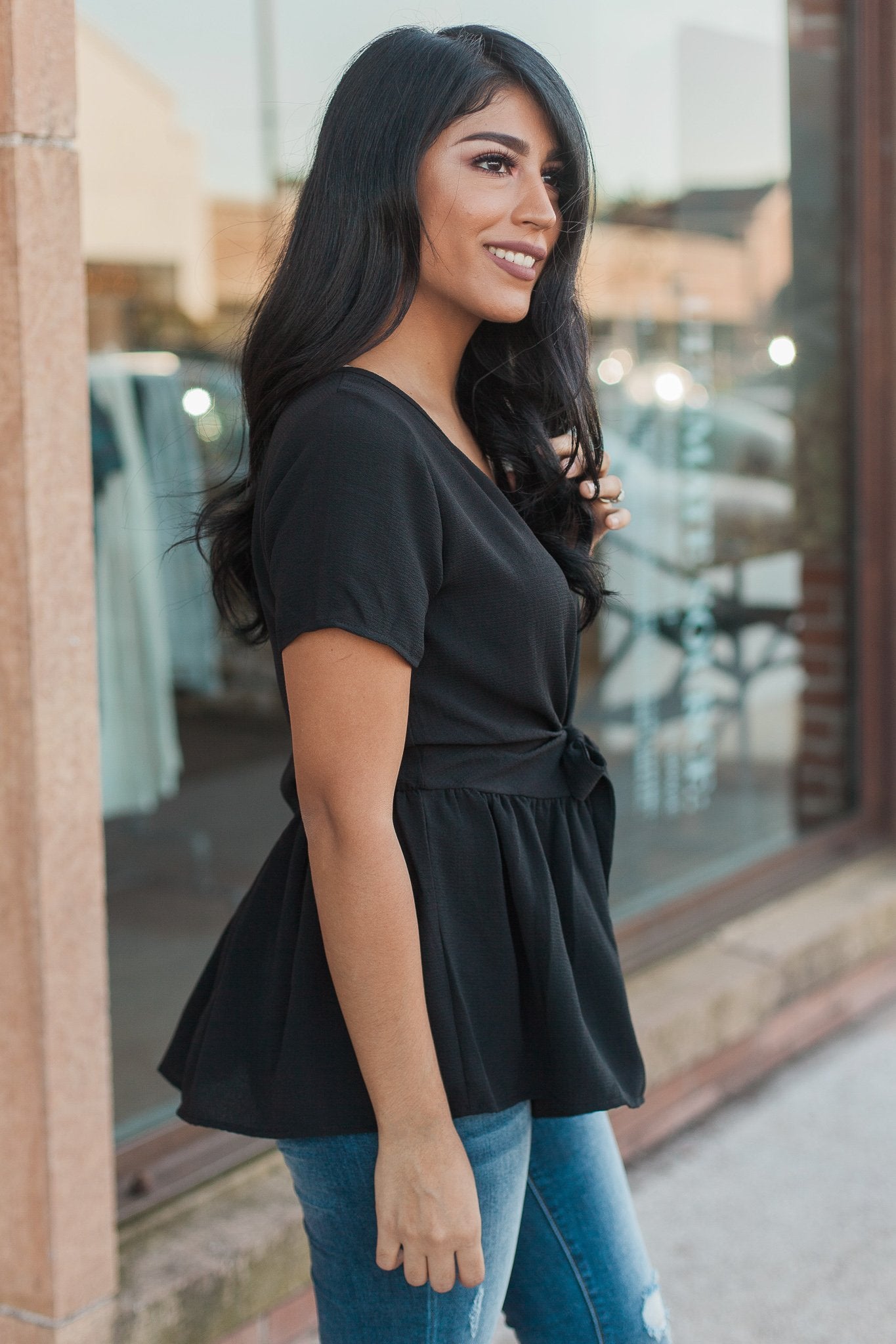 "Desk To Dawn" Peplum Top