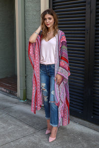 "Pattern Of Grace" Kimono Wrap (Pink)