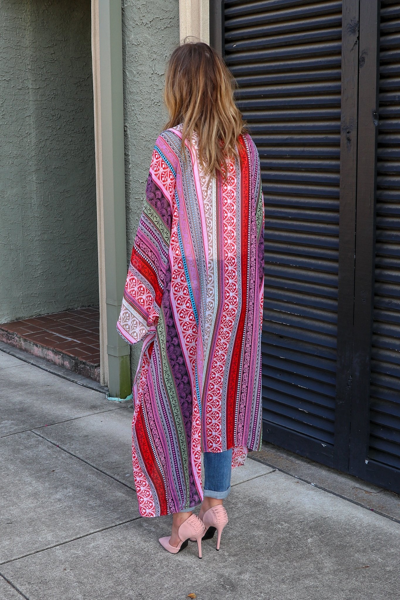 "Pattern Of Grace" Kimono Wrap (Pink)