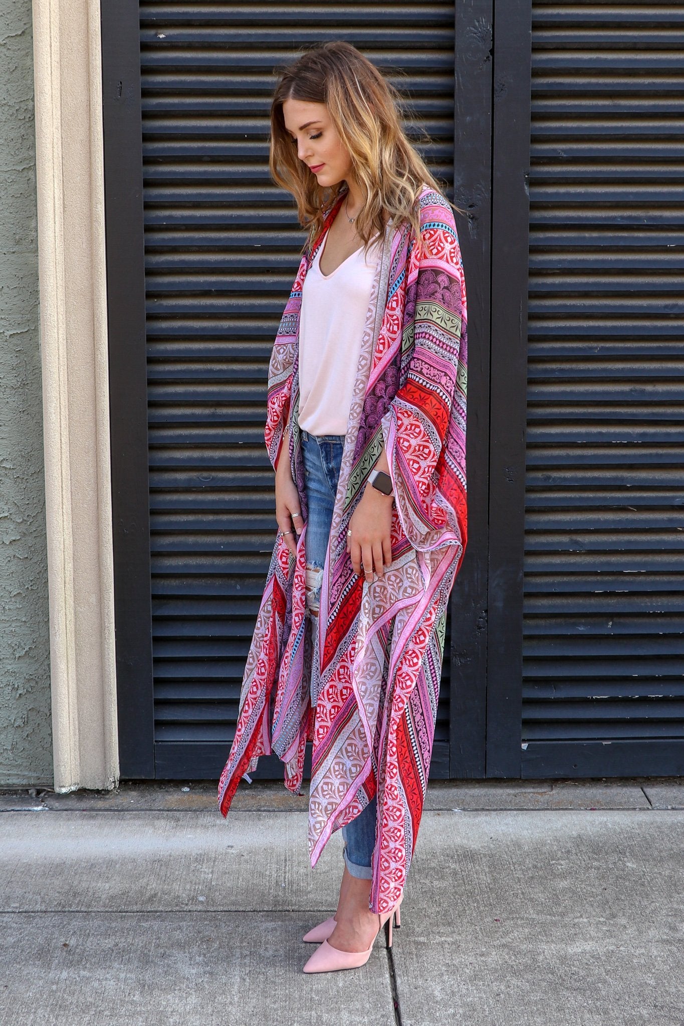 "Pattern Of Grace" Kimono Wrap (Pink)