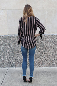 "No More Troubles" Striped Top