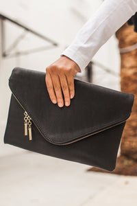 Davina Envelope Clutch (Black)