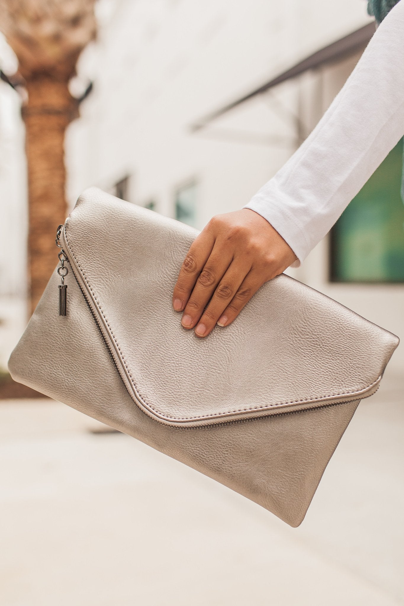 Davina Envelope Clutch (Pewter)