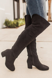 "Point Of View" OTK Boots (Black)
