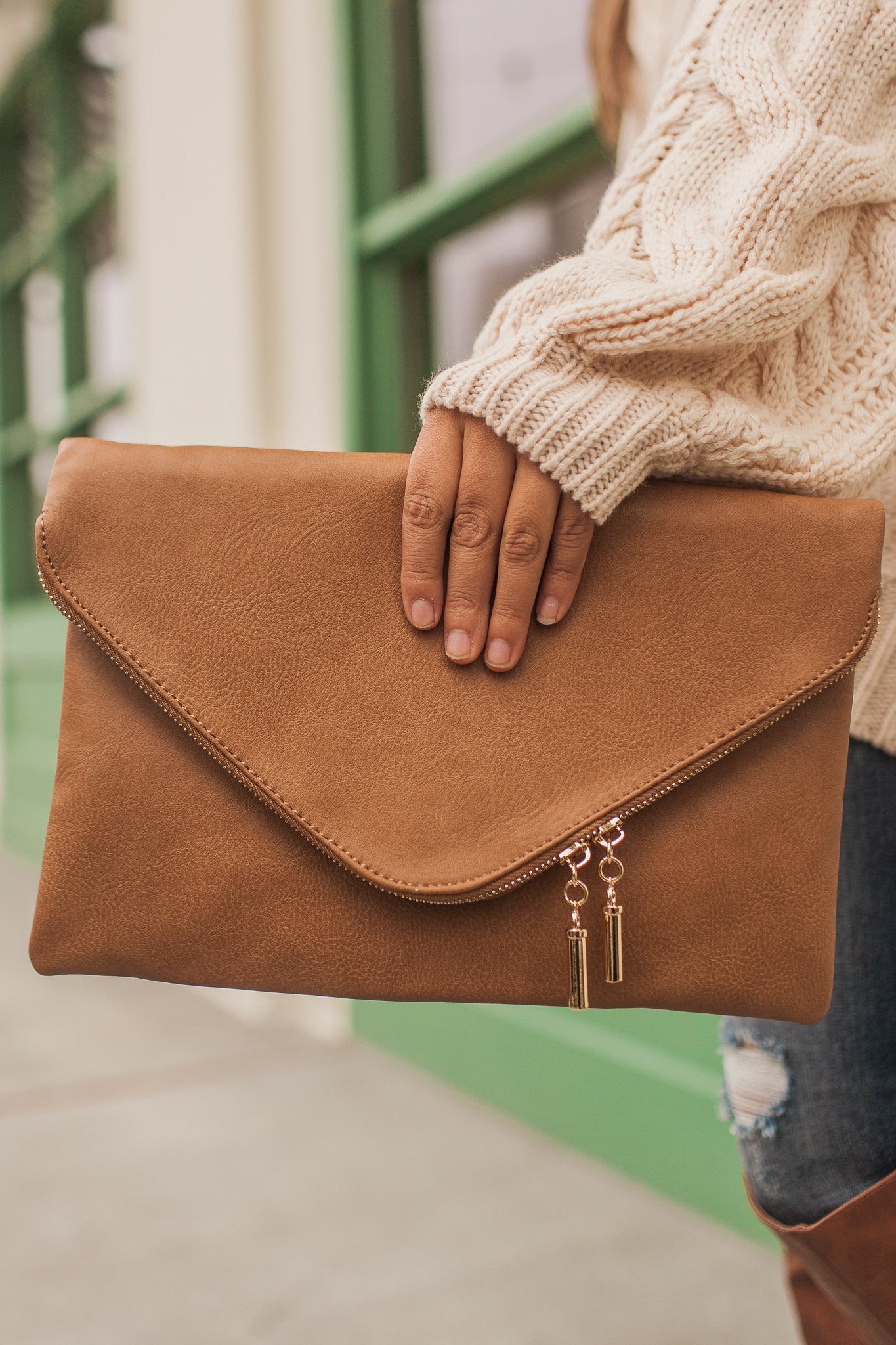 Davina Envelope Clutch (Tan)