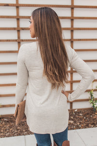 "Your Basic Instinct" Knit Top (Oatmeal) - Scoop