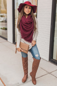 Harvest Season Scarf (Burgundy)