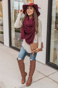 Harvest Season Scarf (Burgundy)