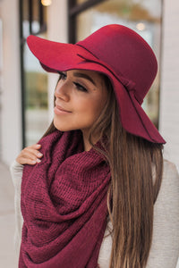 "The Fall Trend" Floppy Hat (Burgundy)
