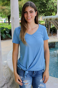 "Take A Break" Knotted Top (Blue)