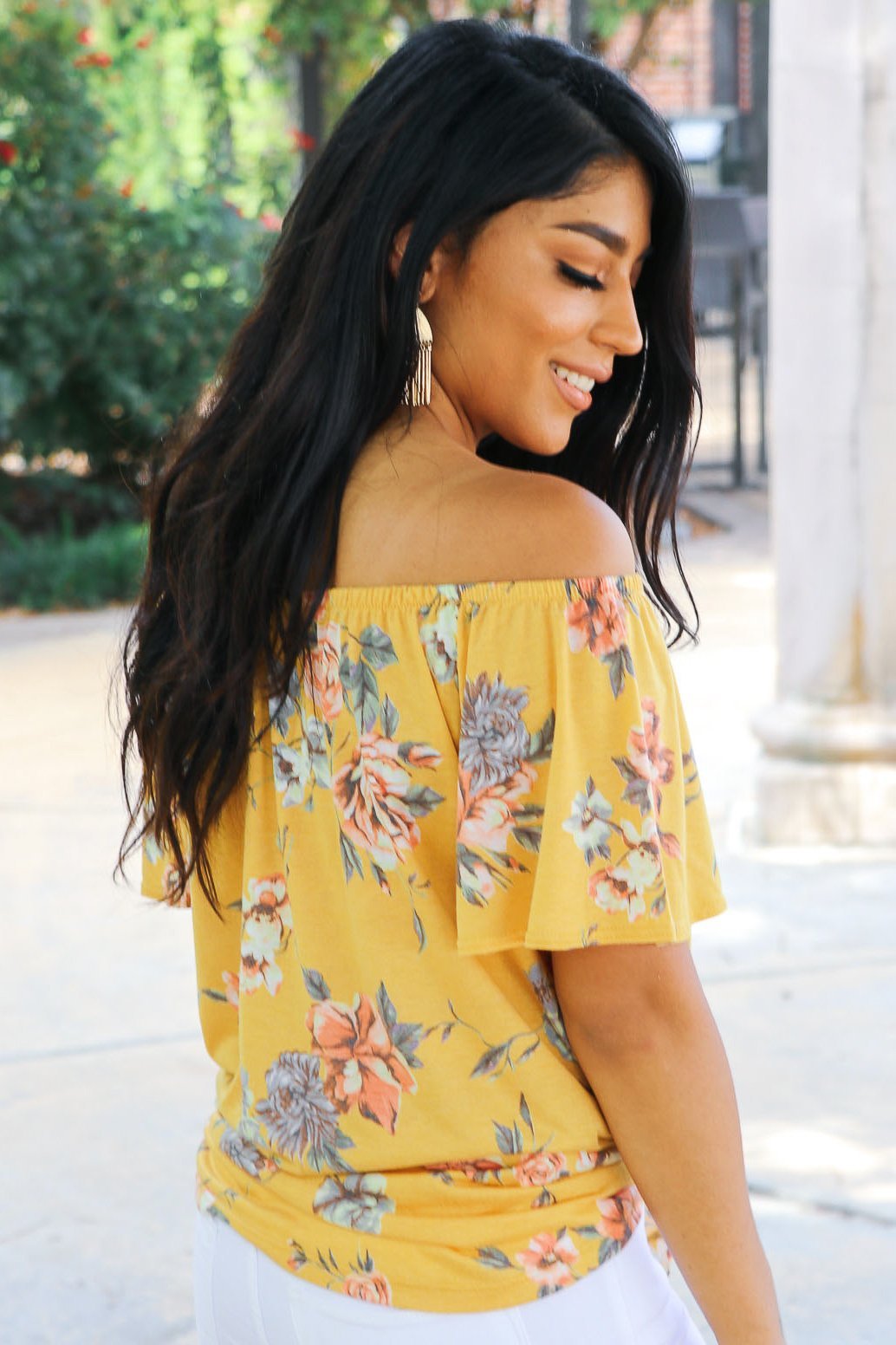 "Something About Floral" Button Down (Marigold)