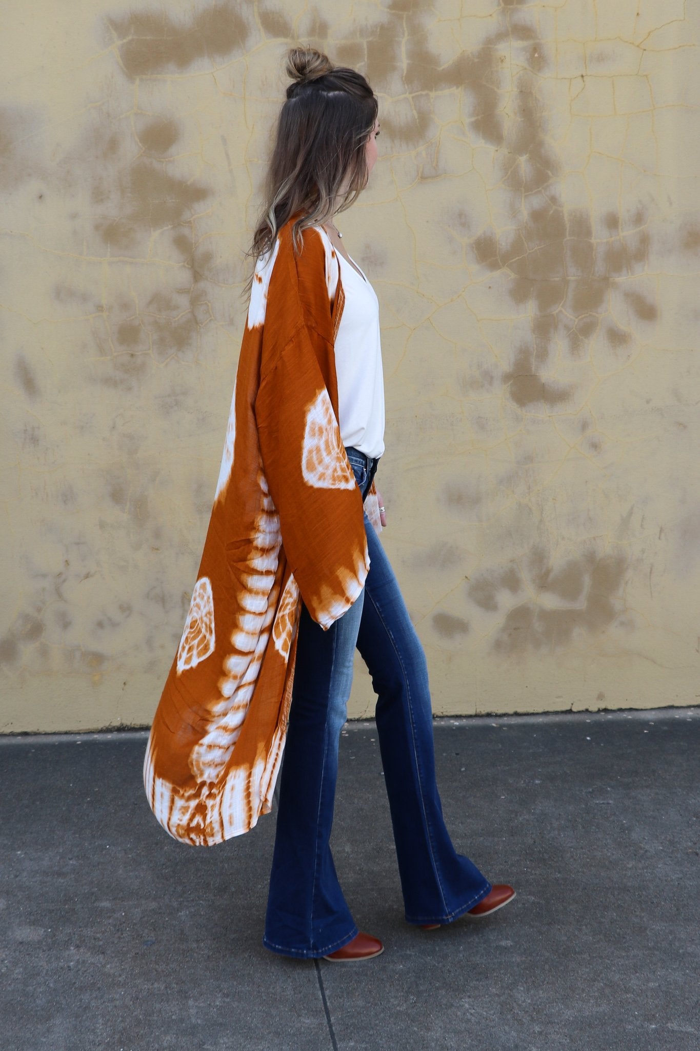 "That's So 70s" Longline Kimono (Rust)