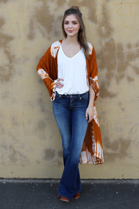 "That's So 70s" Longline Kimono (Rust)