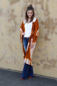 "That's So 70s" Longline Kimono (Rust)