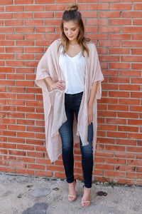 "All She Wrote" Kimono Wrap (Nude)