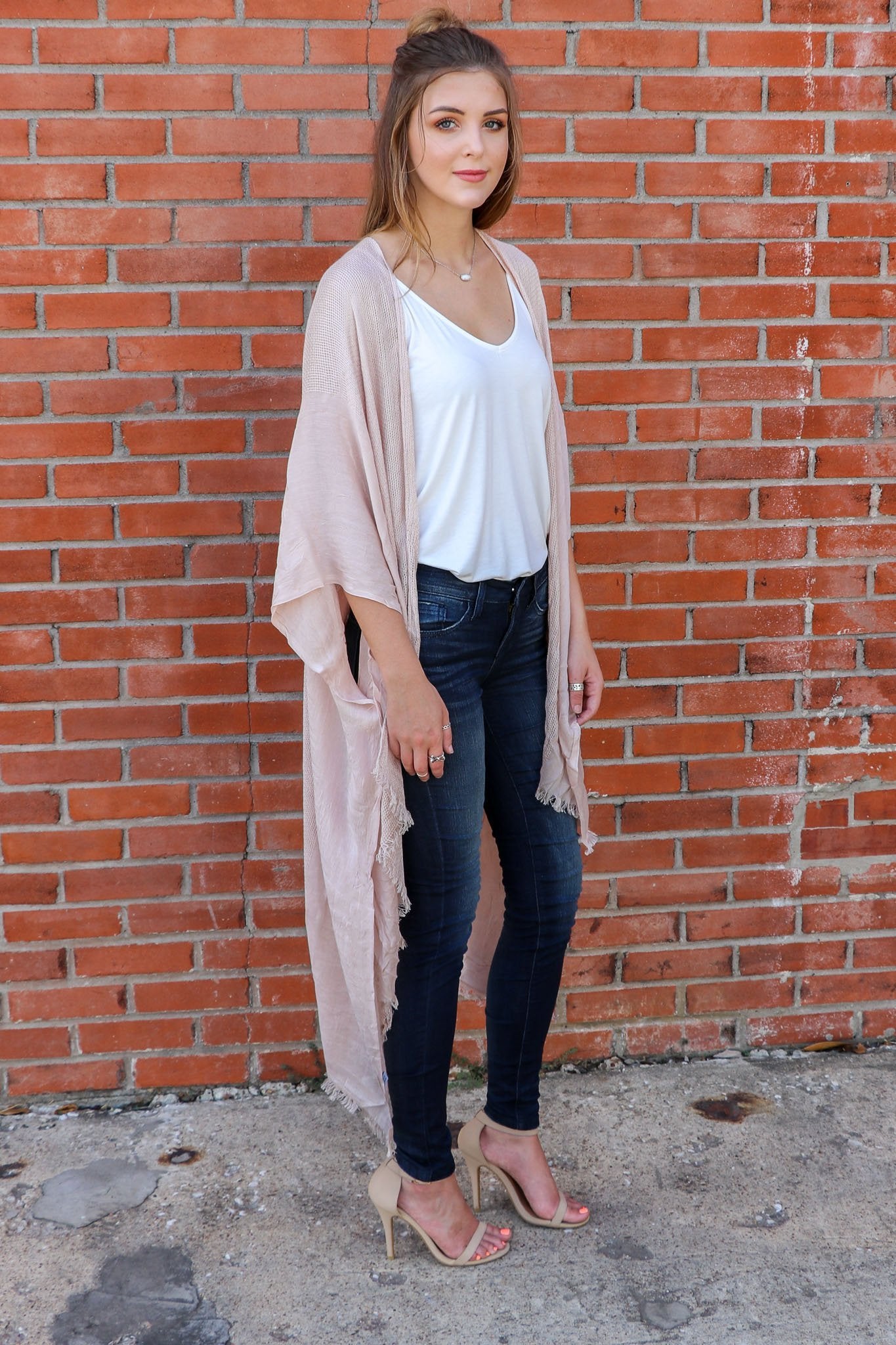 "All She Wrote" Kimono Wrap (Nude)