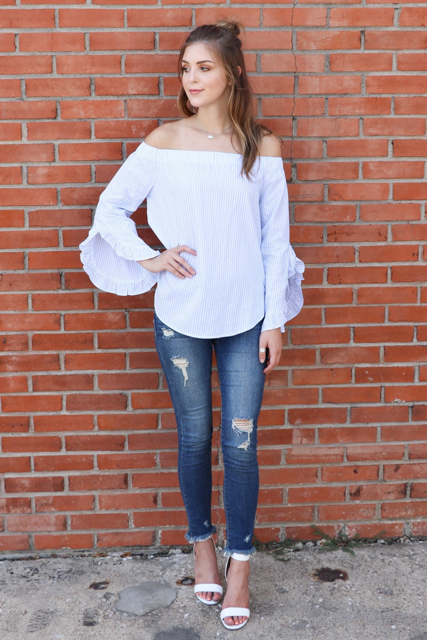 "For Wishful Thoughts" Off Shoulder Top