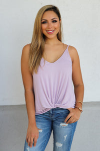 "Twist The Story" Tank Top (Lavender)