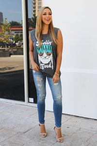 "Feelin' Willie Good" Graphic Tank (Grey)