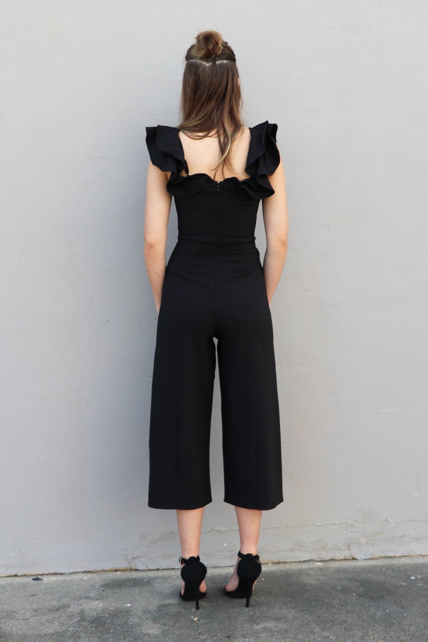 "The Style Icon" Ruffle Jumpsuit (Black)