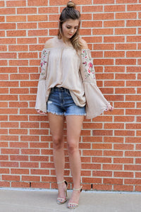 "Steal A Moment" Shift Top (Taupe)