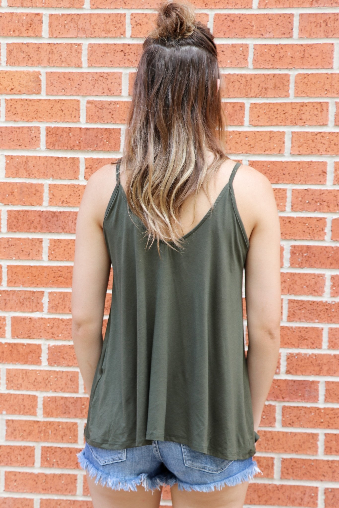 "Casual Chic Vibes" Tank Top (Olive)