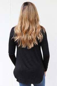 "Your Basic Instinct" Knit Top (Black) - VNeck