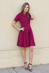 "She's Got Class" Flare Dress (Magenta)