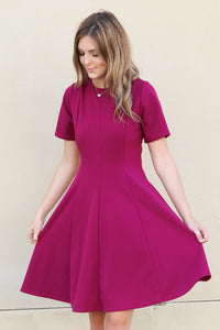 "She's Got Class" Flare Dress (Magenta)
