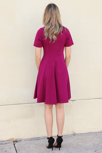 "She's Got Class" Flare Dress (Magenta)