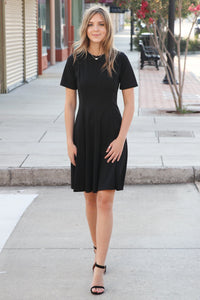 "She's Got Class" Flare Dress (Black)