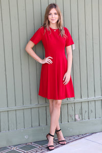 "She's Got Class" Flare Dress (Red)