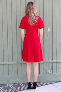 "She's Got Class" Flare Dress (Red)